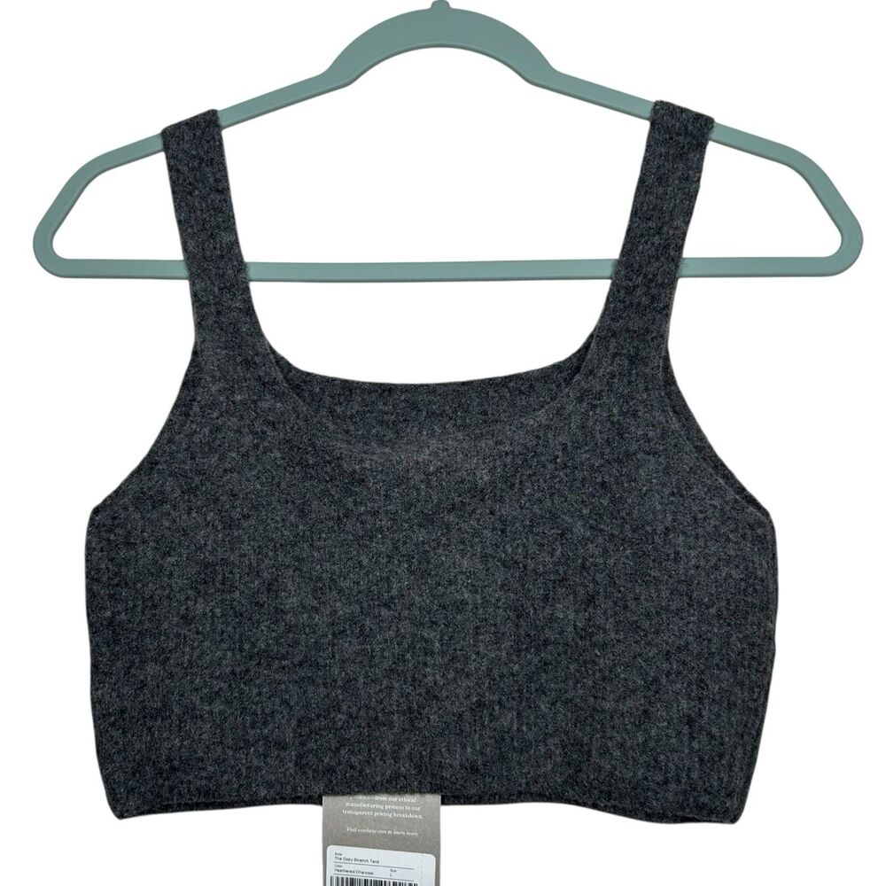 Everlane Wool Tank Top Womens Large Gray Cozy Stretch Cami Sweater Crop Yak NWT